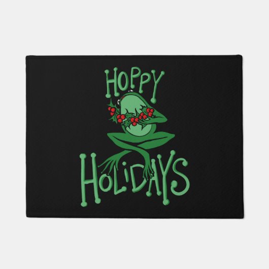 Hoppy Feestdagen Funny Christmas Frog Deurmat (Voorkant)