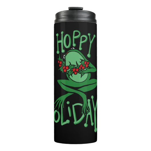 Hoppy Feestdagen Funny Christmas Frog Thermosbeker (Voorkant)