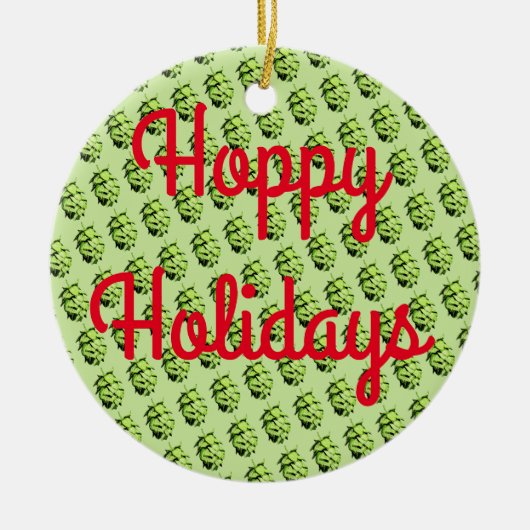 Hoppy Feestdagen Keramisch Ornament (Voorkant)