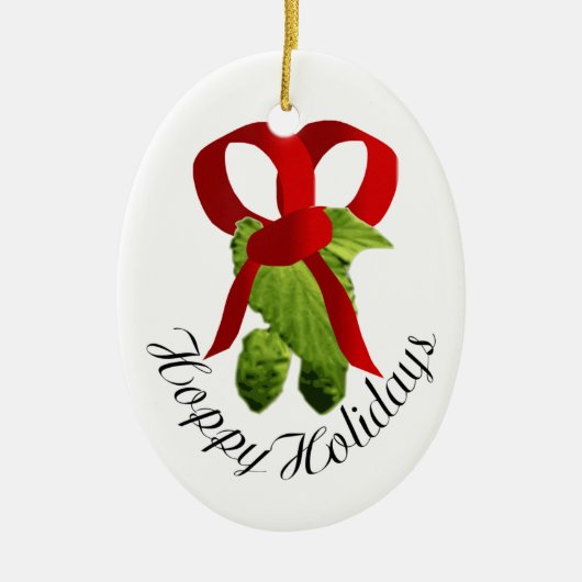Hoppy Feestdagen Keramisch Ornament (Voorkant)