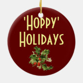 'Hoppy' Feestdagen! Keramisch Ornament (Achterkant)