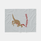 Hoppy Feestdagen! Kerst Kangaroo Fleece Deken (Voorkant (Horizontaal))