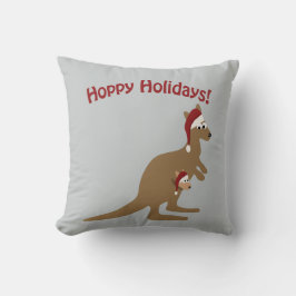 Hoppy Feestdagen! Kerst Kangaroo Kussen