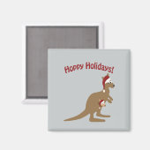 Hoppy Feestdagen! Kerst Kangaroo Magneet (Voorkant / Achterkant)