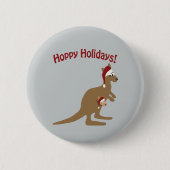 Hoppy Feestdagen! Kerst Kangaroo Ronde Button 5,7 Cm (Voorkant)