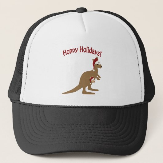 Hoppy Feestdagen! Kerst Kangaroo Trucker Pet (Voorkant)