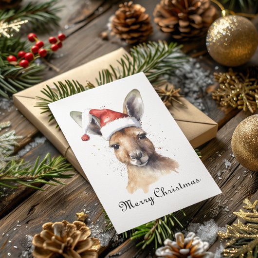 Hoppy Feestdagen, Kerst Kangoeroe gewoonte Folie Feestdagenkaart