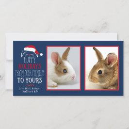 Hoppy Feestdagen Kerstkonijn Huisdier Fotokaart Feestdagenkaart