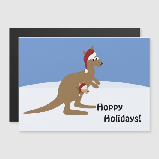 Hoppy Feestdagen Kerstmis Kangaroo en Joey (Voorkant / Achterkant)