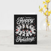 Hoppy Feestdagen Rabbit Lover Christmas Bunny Fami Kaart (Gele Bloem)