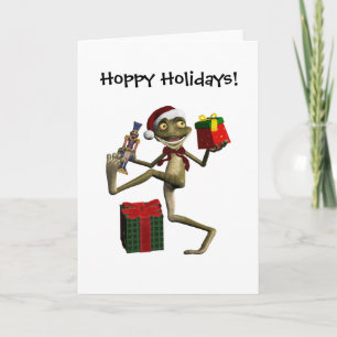 Hoppy Feestdagen Santa Frog Blank Card