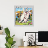 Hoppy Feet Cartoon Rabbits Poster afdrukken (Thuiskantoor)