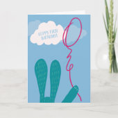 Hoppy First Birthday Bunny Wenskaart Kaart (Voorkant)
