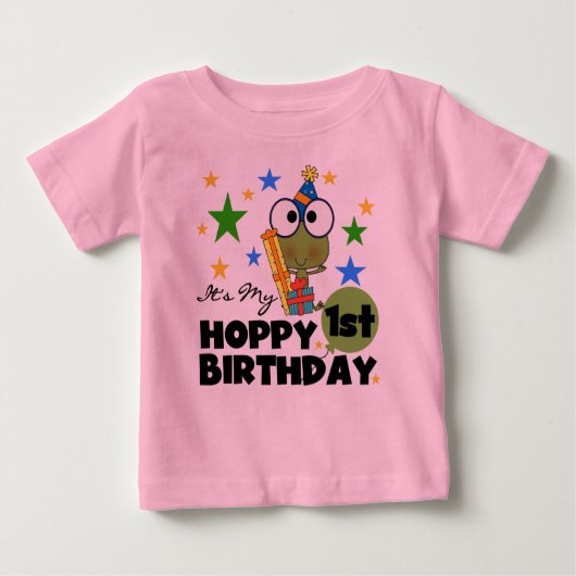 Hoppy Frog 1st Birthday T shirten and Gifts (Voorkant)