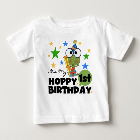 Hoppy Frog 1st Birthday T shirten and Gifts (Voorkant)