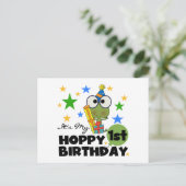 Hoppy Frog 1st Birthday T shirten en geschenken Briefkaart (Staand voorkant)