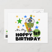 Hoppy Frog 1st Birthday T shirten en geschenken Briefkaart (Voorkant / Achterkant)