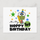 Hoppy Frog 1st Birthday T shirten en geschenken Briefkaart (Voorkant)