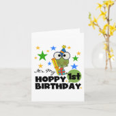 Hoppy Frog 1st Birthday T shirten en geschenken Kaart (Gele Bloem)