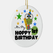 Hoppy Frog 1st Birthday T shirten en geschenken Keramisch Ornament (Rechts)