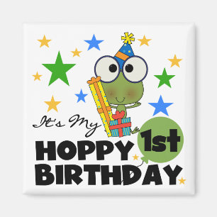 Hoppy Frog 1st Birthday T shirten en geschenken Magneet