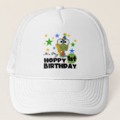 Hoppy Frog 1st Birthday T shirten en geschenken Trucker Pet (Voorkant)