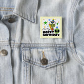 Hoppy Frog 1st Birthday T shirten en geschenken Vierkante Button 5,1 Cm (In situ)