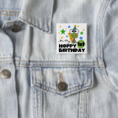 Hoppy Frog 1st Birthday T shirten en geschenken Vierkante Button 5,1 Cm (In situ)