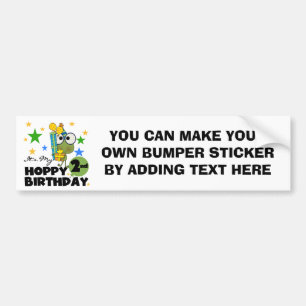 Hoppy Frog 2e verjaardag T-shirts en cadeautjes Bumpersticker