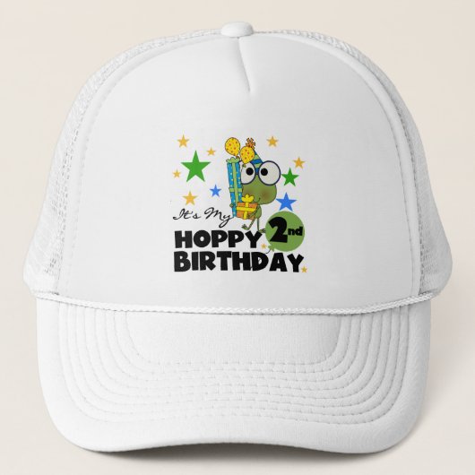 Hoppy Frog 2e verjaardag T-shirts en cadeautjes Trucker Pet (Voorkant)