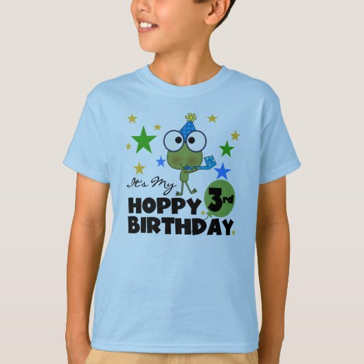 Hoppy Frog 3e verjaardag Tshirts en geschenken (Voorkant)