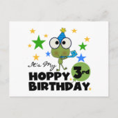 Hoppy Frog 3e verjaardag Tshirts en geschenken Briefkaart (Voorkant)