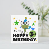 Hoppy Frog 3e verjaardag Tshirts en geschenken Kaart (Staand voorkant)