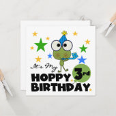 Hoppy Frog 3e verjaardag Tshirts en geschenken Kaart (Voorkant / Achterkant in situ)