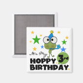 Hoppy Frog 3e verjaardag Tshirts en geschenken Magneet (Voorkant / Achterkant)
