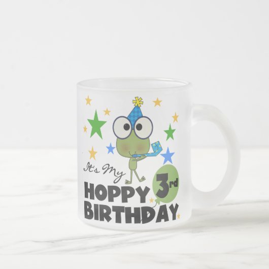 Hoppy Frog 3e verjaardag Tshirts en geschenken Matglas Koffiemok (Rechts)