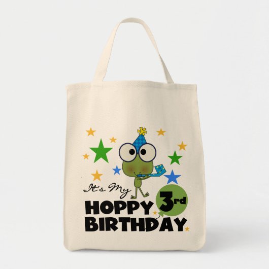 Hoppy Frog 3e verjaardag Tshirts en geschenken Tote Bag (Voorkant)