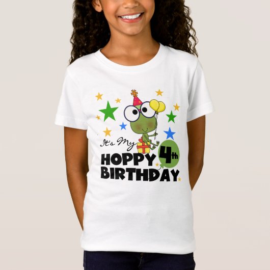 Hoppy Frog 4th Birthday T-shirts en geschenken (Voorkant)