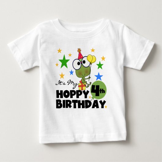 Hoppy Frog 4th Birthday T-shirts en geschenken (Voorkant)
