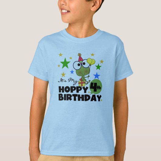 Hoppy Frog 4th Birthday T-shirts en geschenken (Voorkant)