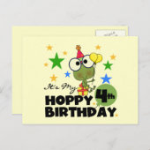 Hoppy Frog 4th Birthday T-shirts en geschenken Briefkaart (Voorkant / Achterkant)