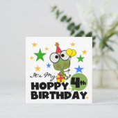 Hoppy Frog 4th Birthday T-shirts en geschenken Kaart (Staand voorkant)