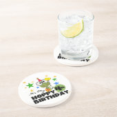 Hoppy Frog 4th Birthday T-shirts en geschenken Zandsteen Onderzetter (Zijkant)