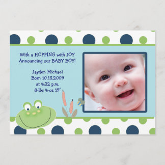 HOPPY FROG Baby Fotogeboorte Aankondiging