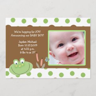 HOPPY FROG Baby Fotogeboorte Aankondiging