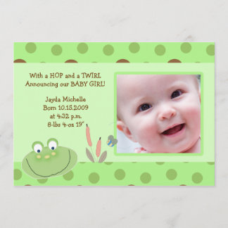 HOPPY FROG Baby Fotogeboorte Aankondiging