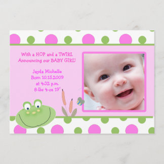 HOPPY FROG Baby Fotogeboorte Aankondiging