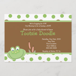 HOPPY FROG Froggy Baby shower Invitation Kaart