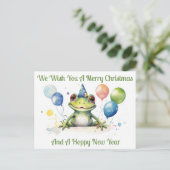 Hoppy frog Nieuwjaar Wensen Briefkaart (Staand voorkant)