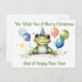 Hoppy frog Nieuwjaar Wensen Briefkaart (Voorkant / Achterkant)